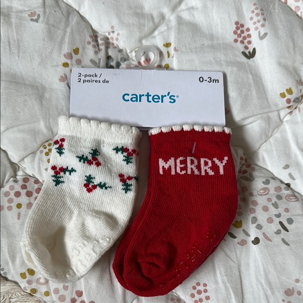 Carter's Baby Socks 2-Pack Red and White